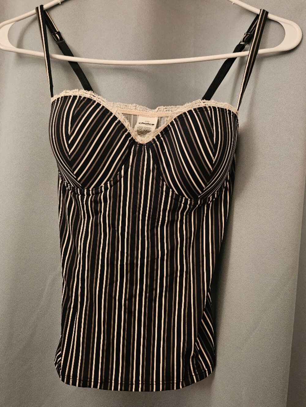 Calvin Klein Striped Bustier Top Size Large
